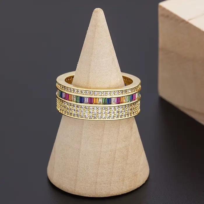 Anneaux en cuivre AIBEF avec zircone cubique pour femmes, alliance de mariage, bijoux de fiançailles et de mariage, bijoux pour occasions spéciales et quotidienne