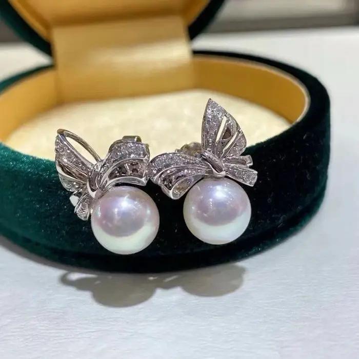 Boucles d'oreilles en argent sterling 925 serties de perles d'eau douce roses avec éclat Aurora pour femmes occasions spéciales élégantes à offrir