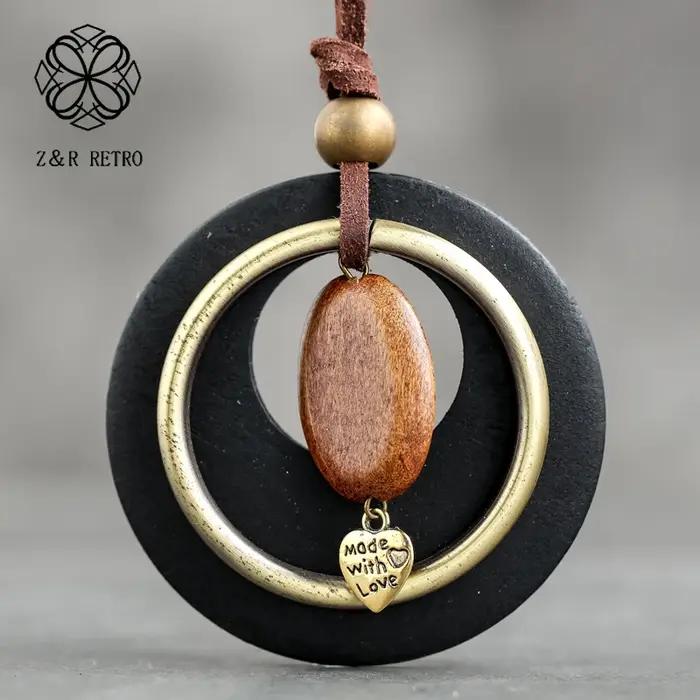 Collier en bois avec pendentif Best Friends pour femmes cadeau d'anniversaire fiançailles partys mariage