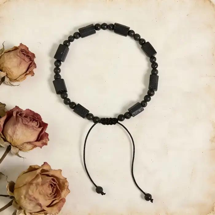 Bracelet en tourmaline noire, bijoux en pierre naturelle, bracelets personnalisés, bracelets de couple, bracelets pour homme, accessoires pour femmes