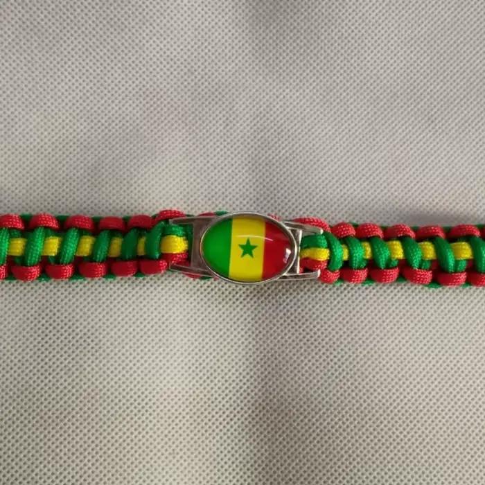 Bracelet personnalisé avec charme drapeau du Sénégal, bracelets et joncs enroulés du Sénégal pour femmes et hommes, cadeau
