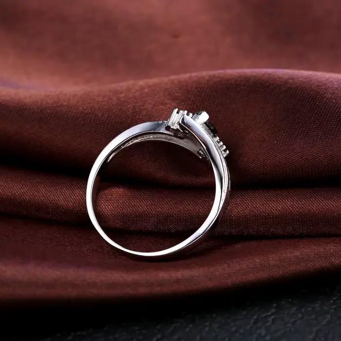 Bague de fiançailles couleur argent Sterling 925