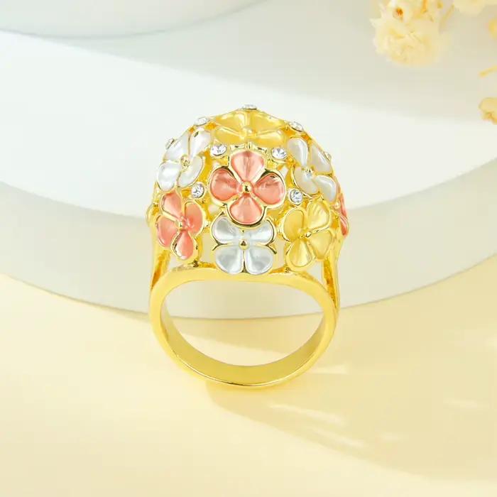 Bagues de charme baroque de mode italienne, couleur or 14 carats, cristal de luxe, géométriques, exquises, pour femme, bijoux de déclaration modernes pour soirée