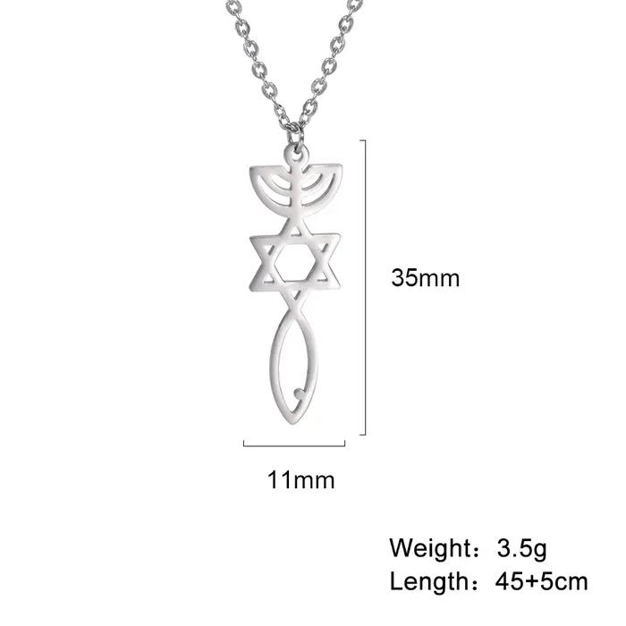 Collier messianique en acier inoxydable avec étoile de David, menorah et poisson pour homme et femme, cadeau idéal pour les occasions spéciales