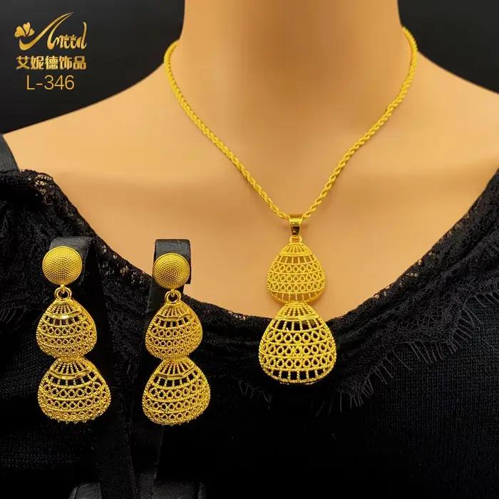 Ensemble de bijoux éthiopiens ANIID goutte d'eau en or pour femmes occasions spéciales mariage érythrée