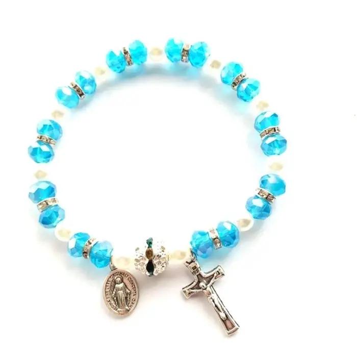 367a Rosary Bracelet Perle élastique Charme fille fille Hands Decoration