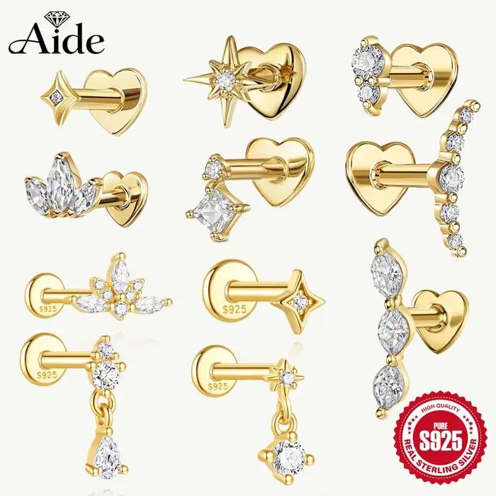 Boucle d'oreille à clous en argent sterling 925 avec zirconium pour femmes occasions spéciales parties fêtes anniversaires occasions quotidiennes cadeaux à offrir
