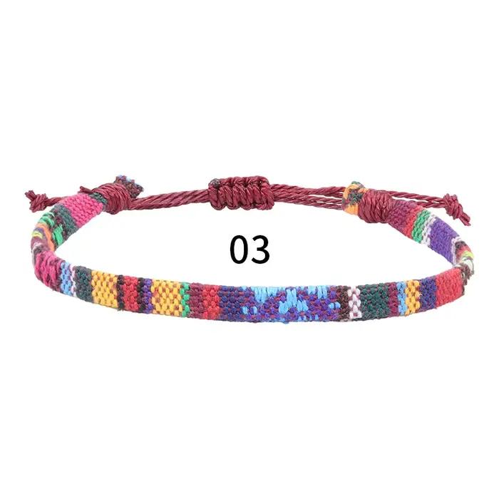 Bracelets de cheville en tissu tissé pour femmes et hommes, corde tressée à la main, nœud de plage,
