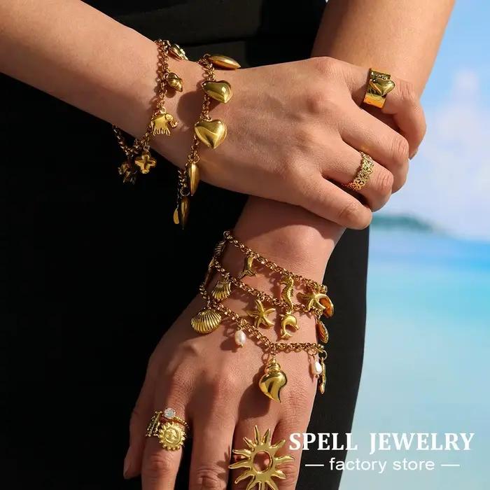 Bracelet Chaîne En Acier Inoxydable Plaqué Or 18 Carats Pour Femmes Design Mignon Avec Motif Animal De Compagnie Occasions Spéciales