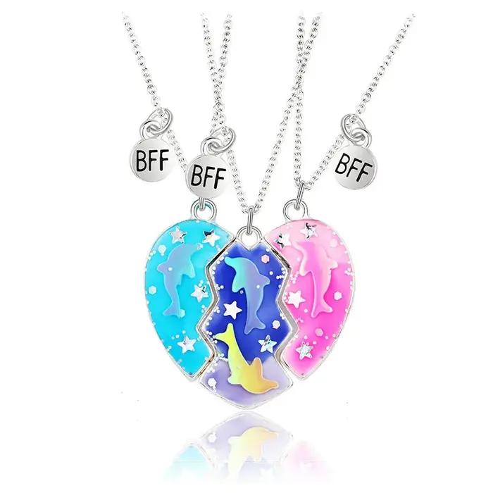Ensemble collier à aspiration magnétique en métal forme cœur style y2k bijou amitié pour femmes et hommes occasions spéciales
