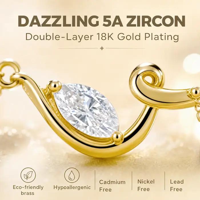 Moonmory – collier avec pendentif en laiton et zircon scintillant 5A