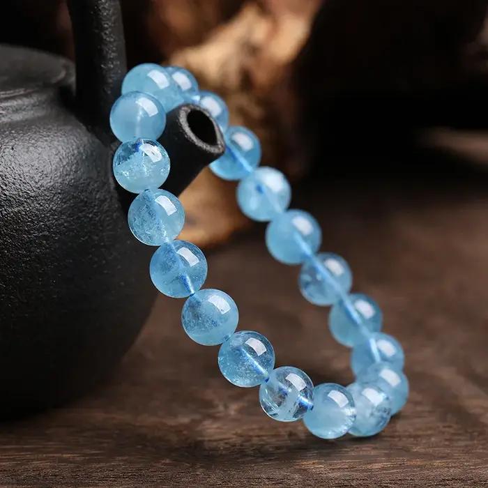 Bracelets en aigue-marine naturelle pour femmes