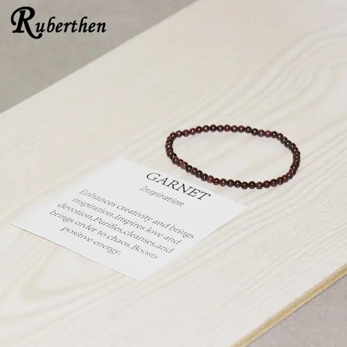 Ruberthen naturel 4 MM grenat perle en vrac Bracelet femmes Balance Yogi