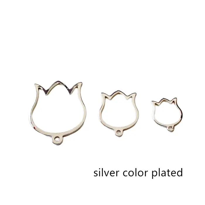 Boucles d'oreilles en cuivre plaqué or et argent véritable, 10 pièces, pendentif, accessoires de col