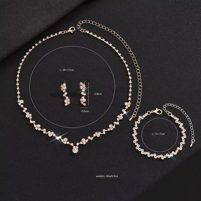 BLIJERY nouveaux ensembles de bijoux de Style ondulé Simple pour les femmes collier ras du cou boucles d'oreilles ensembles de bijoux de fête de mariage de mariée