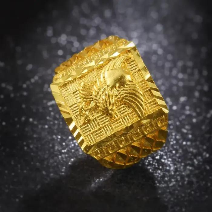 Bague aigle en or exquis de couleur 18 carats pour hommes, frère, père, femmes, bijoux ouverts, bagues de fiançailles, de mariage, ne se décolore pas