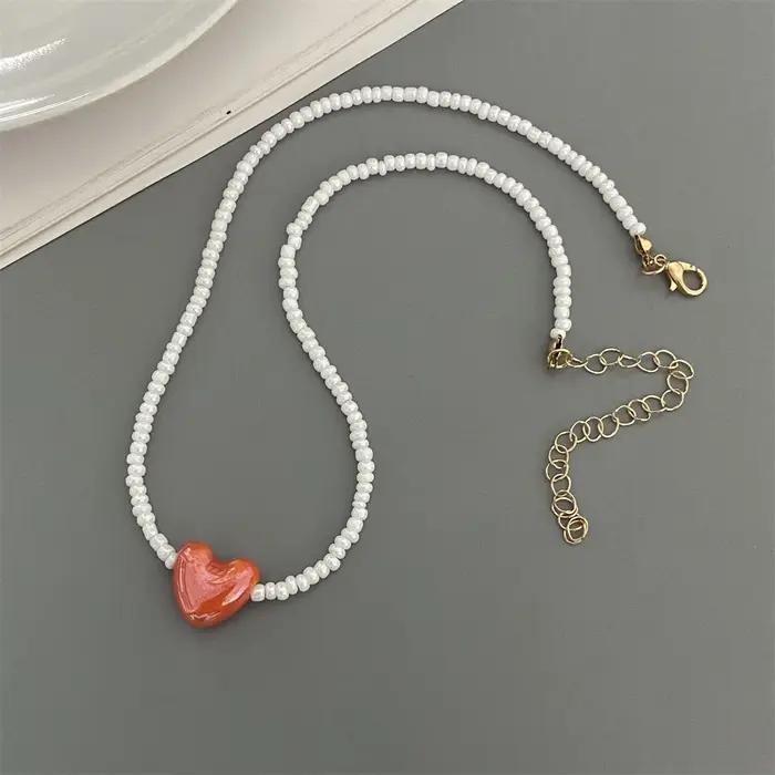 Collier ras du cou en céramique pour femmes et filles