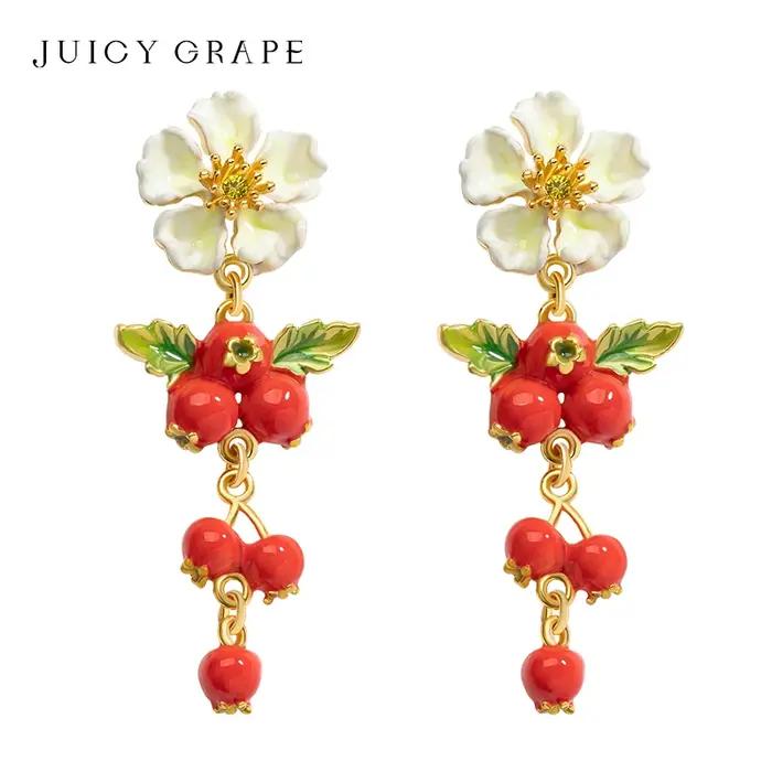 Boucles d'Oreilles en Forme de Fleur de Fruit pour Femme