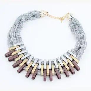 Collier ras du cou géométrique tressé à la main pour femme, pendentifs en maille, vente en gros, cad