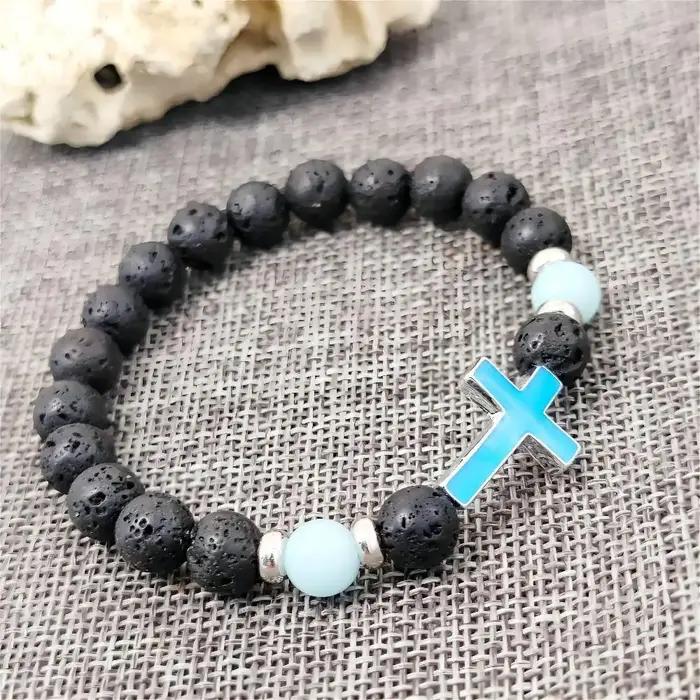 Bracelet vintage en pierre constante scintillant dans le noir avec breloque lumineuse multicolore pour homme et femme occasions spéciales