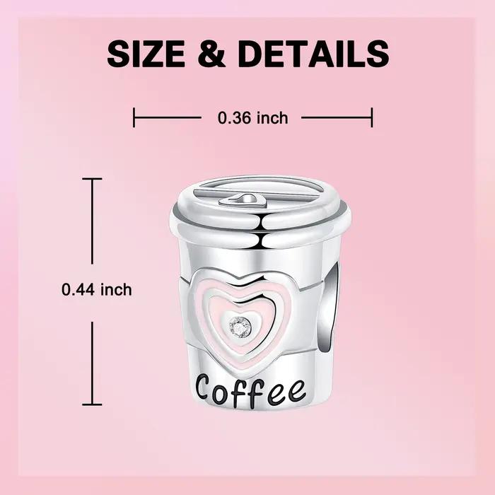 925 argent Sterling amour café boisson série rose perles breloque ajustement Original bracelets à breloques femmes bijoux à bricoler soi-même cadeau