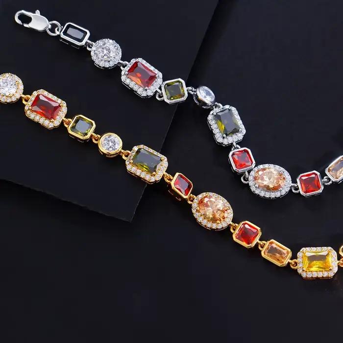 BeaQueen bohème géométrique multicolore cubique zircone pierre Bracelets pour femme à la mode danse fête bijoux accessoires B161
