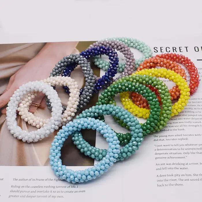 Ensemble de bijoux YanQi en perles de verre classiques pour femmes occasions d'engagement romantique