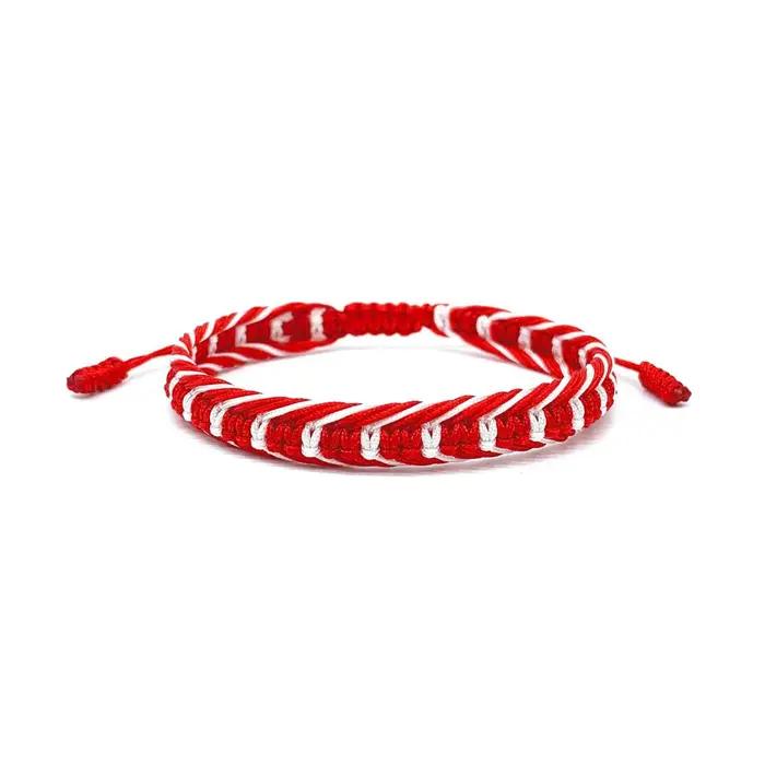Bracelet en corde tressée fait main aux couleurs du drapeau national, réglable, pour femmes et hommes, cadeau ethnique