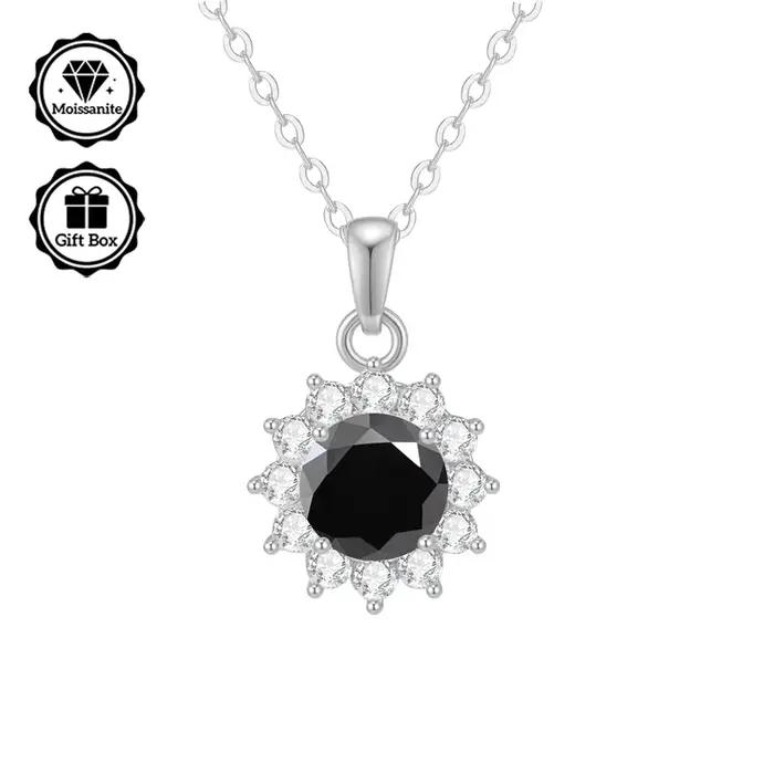 Bijoux pour femmes, bijoux de haute qualité, collier hypoallergénique, collier moissanite 2 carats pour femmes, cadeau de noël pour