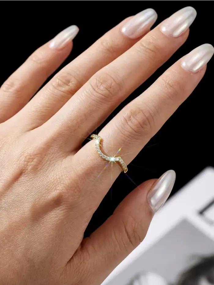 Bague en moissanite véritable argent sterling 925 pour mariage fiançailles alliance de luxe classique femmes
