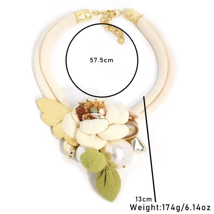 Collier Boho avec motif de fleurs et de papillons pour femmes, bijoux tendance pour fête de mariage