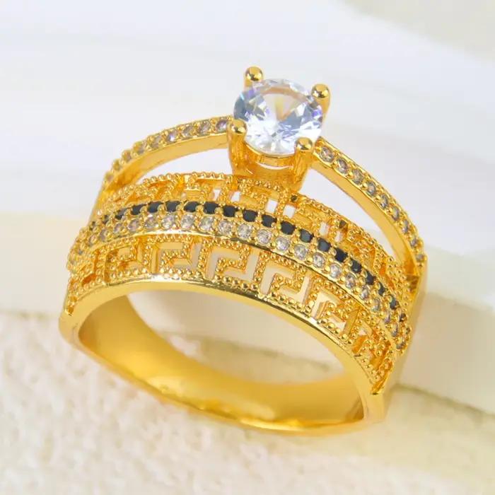 Bague de mariage plaquée or de Dubaï pour femmes saoudiennes