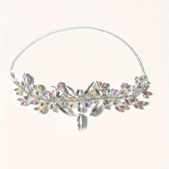 Collier ras du cou de luxe pour femme, grand collier en cristal coloré exagéré, collier de déclaration en strass, bijoux de fête