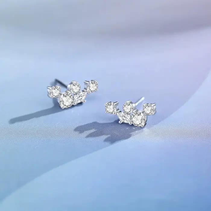 Vinregem – boucles d'oreilles scintillantes en diamant à haute teneur en carbone pour femmes