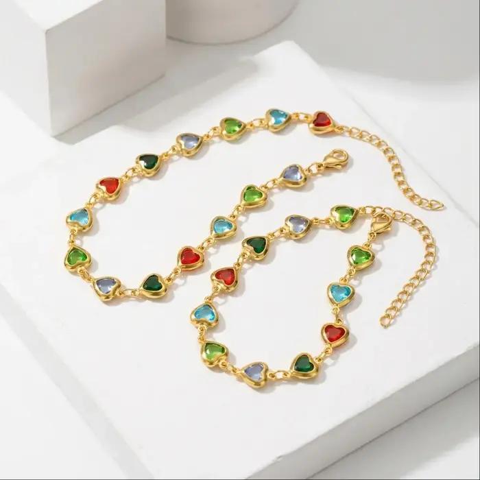 Bracelet de cheville en forme de cœur pour femme
