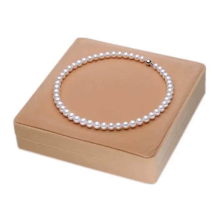 Collier de perles classique AAA7-8mm 8-9mm 9-10mm 10-11mm Collier de perles blanches classiques 18 pouces/925s