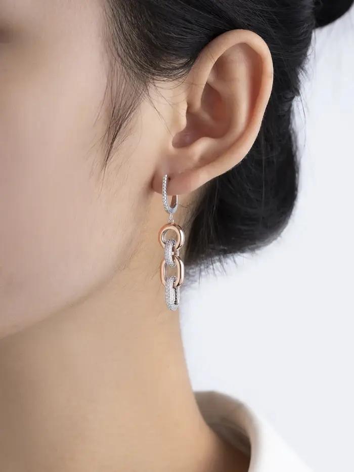 Boucles d'oreilles en argent sterling 925 serties de zirconium noir pour femmes style hiphop rock occasions spéciales