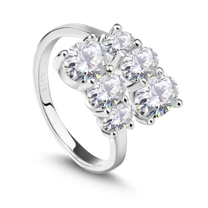 Bague de fiançailles en diamant Moissanite pour femmes