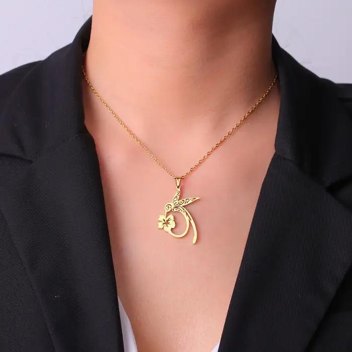 Teamer Collier vintage en acier inoxydable pour femme