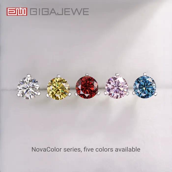 Boucles d'oreilles en argent 925 plaqué or 18 carats serties de Moissonite romantique et élégantes pour femmes occasions spéciales