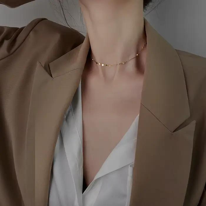 Collier en argent Sterling 925 en forme de cœur pour femme