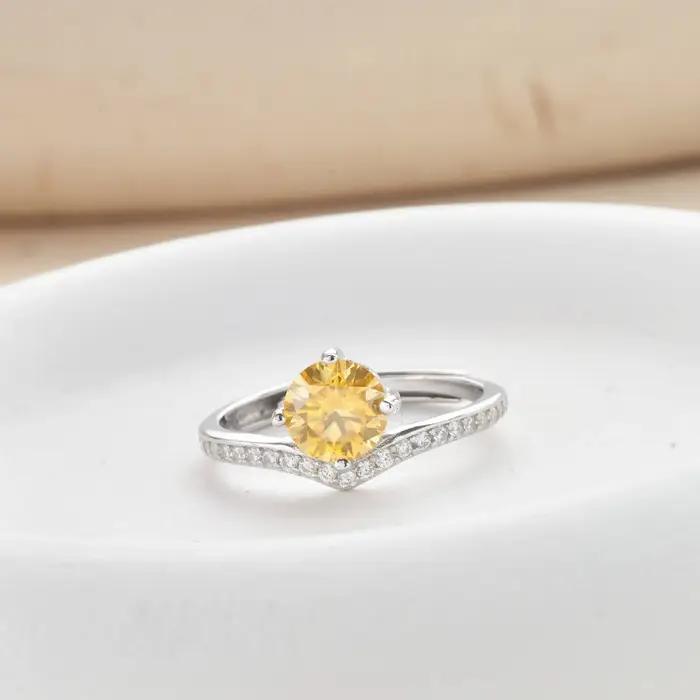 Group bague de mariage Moissanite 1 carat pour femme