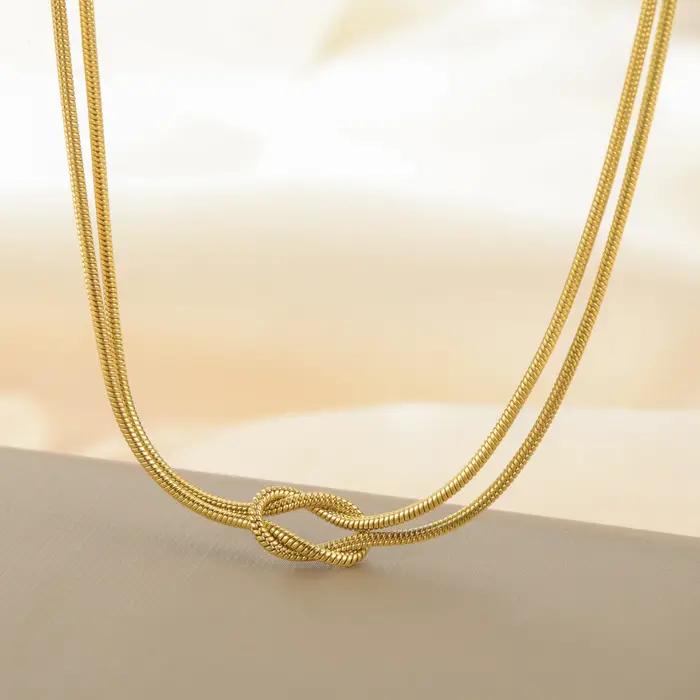 Skyrim – collier Double chaîne serpent pour femmes