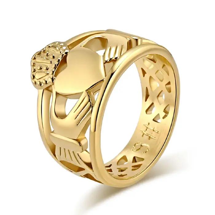 Bague de mariage Irish Claddagh en acier inoxydable