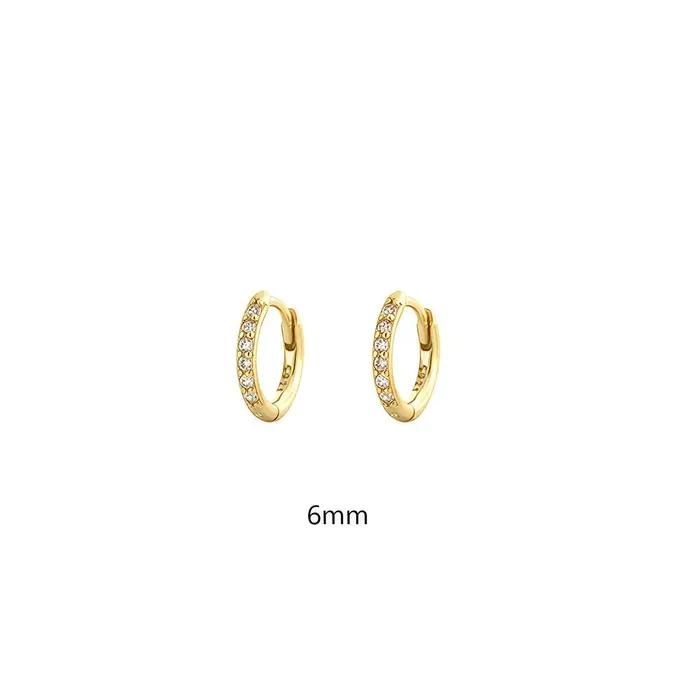 Boucles d'oreilles géométriques tendance en argent sterling 925 avec zircon empilables pour femmes occasions spéciales