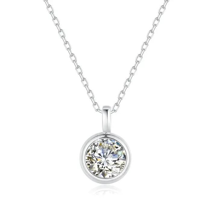 Collier en or 18 carats avec pendentif en moissanite VVS1 pour femmes occasions spéciales cadeau de fête de mariage anniversaire