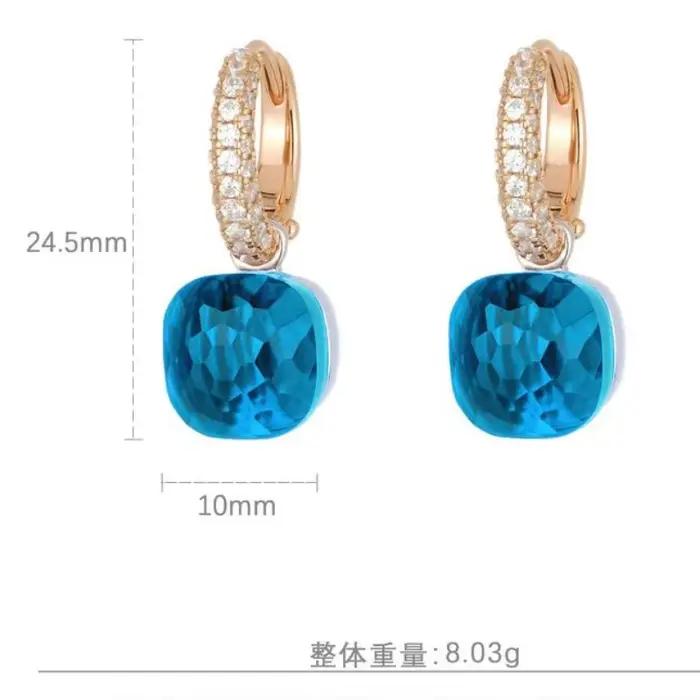 ZOCA – ensemble de bijoux en Zircon violet et bleu bonbon pour femmes, comprenant une bague, des boucles d'oreilles, un collier, bijoux élégants à la mode, cadeau, 3 pièces