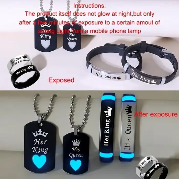 Ensemble de bijoux lumineux en acier inoxydable pour femmes