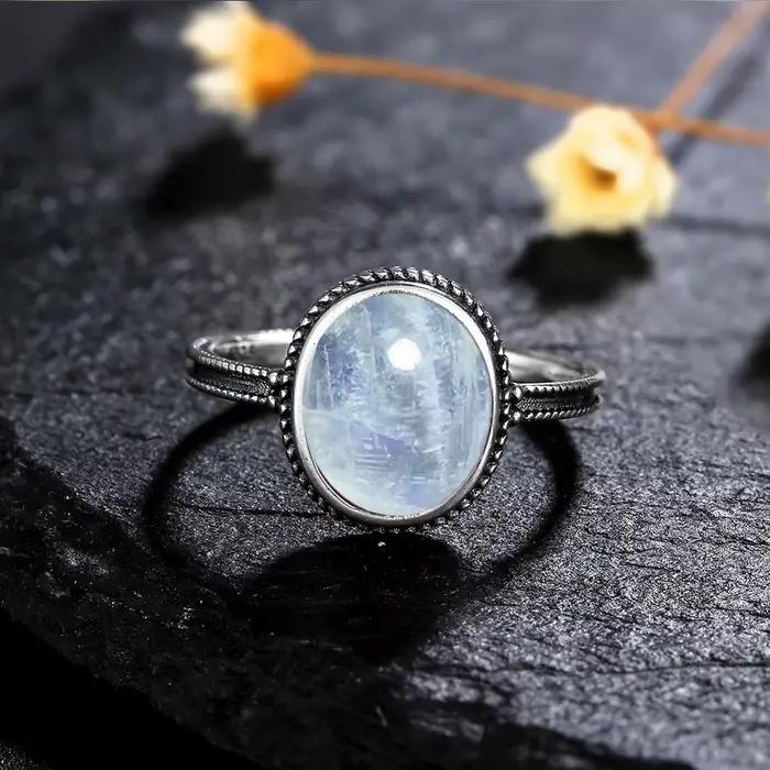 Bague Améthyste Vintage en Argent 925 Élégante pour Femmes Occasions Spéciales Mariage Anniversaire Fête Cadeau Chic