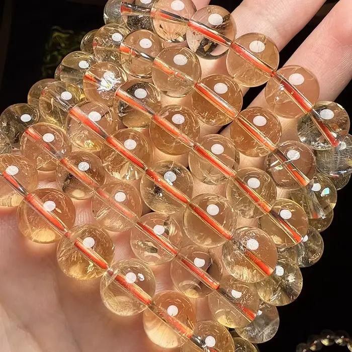 Bracelet et collier de perles citrines naturelles jaunes pour femmes, bijoux personnalisables et symboliques de richesse et de bonheur